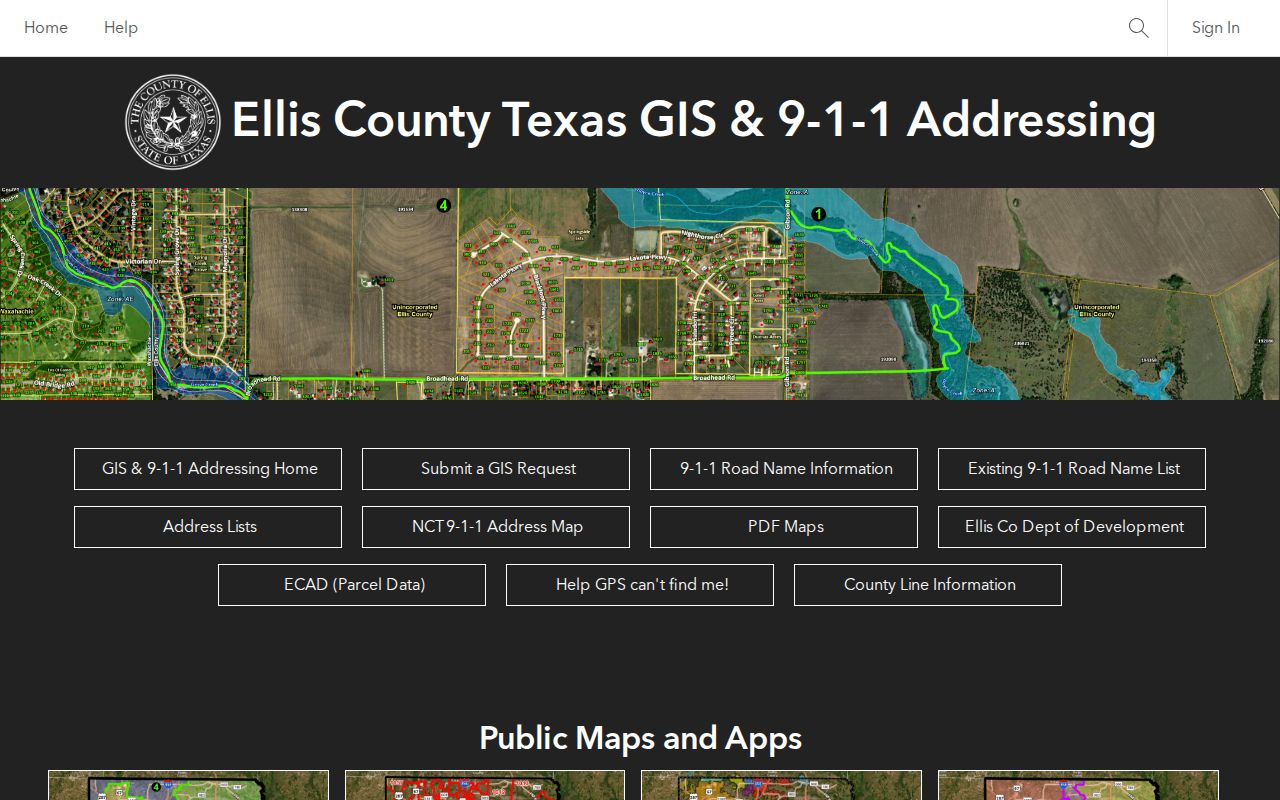 Midlothian residents directory Ellis County GIS portal