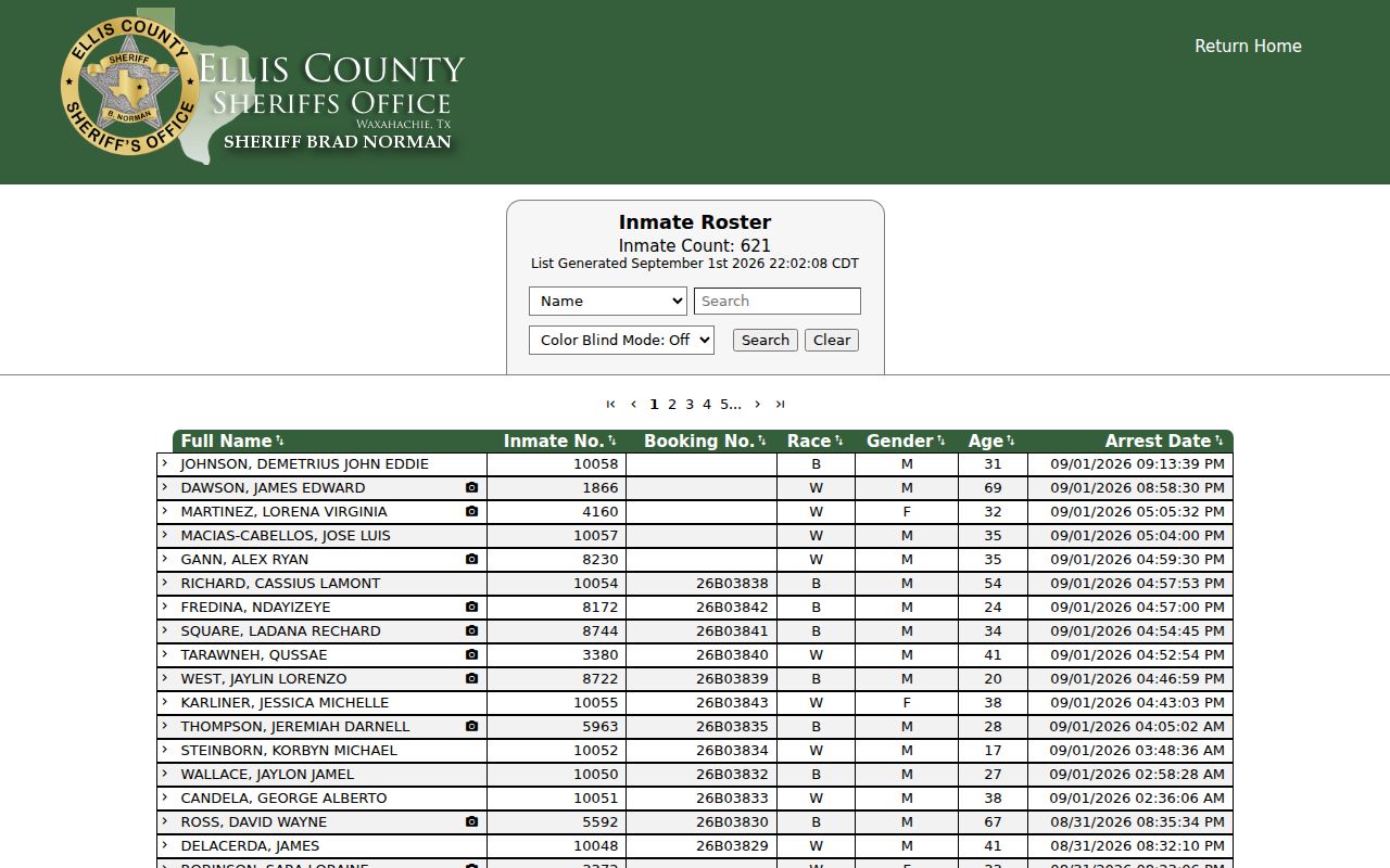 Midlothian residents directory Ellis County jail roster