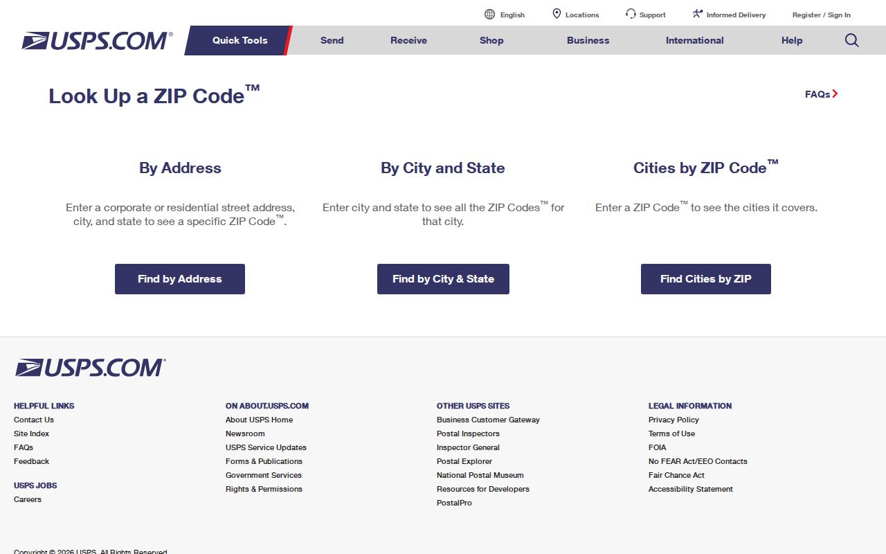 Midlothian ZIP code directory using the USPS ZIP Code Lookup